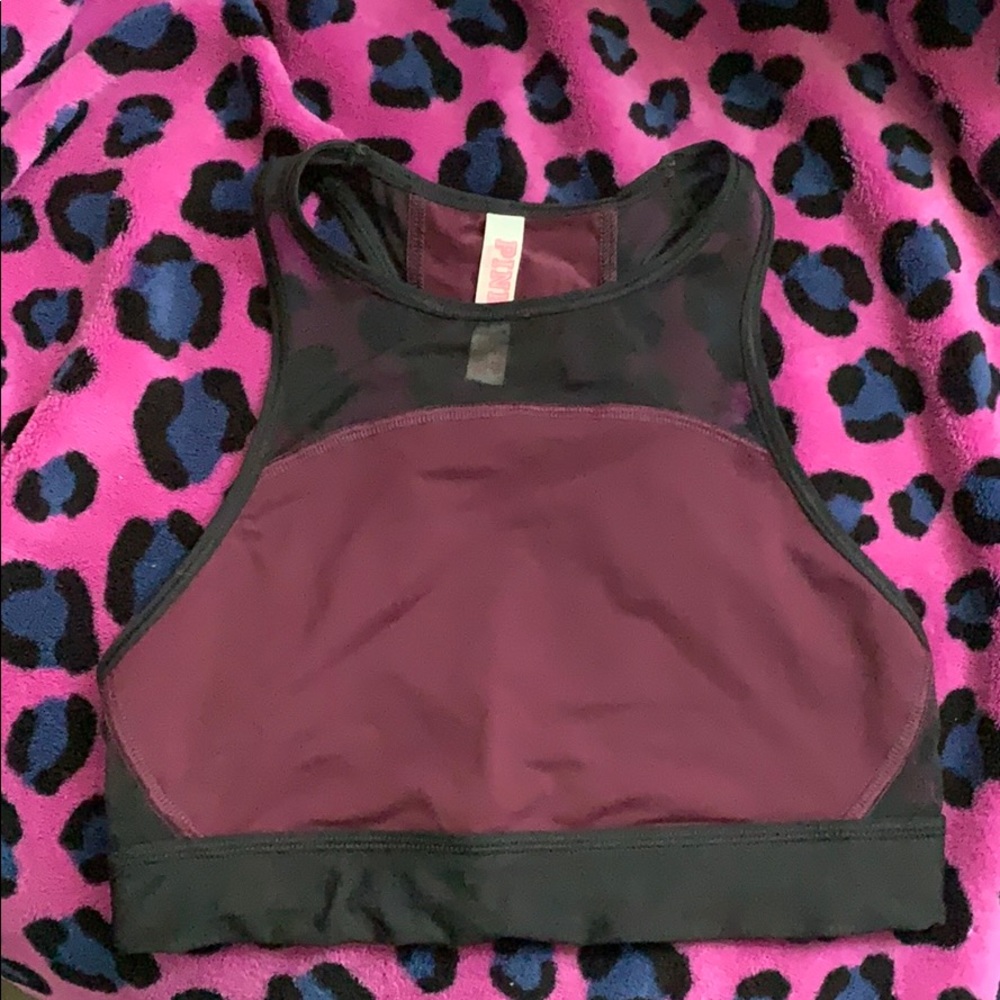 Pink sports bra